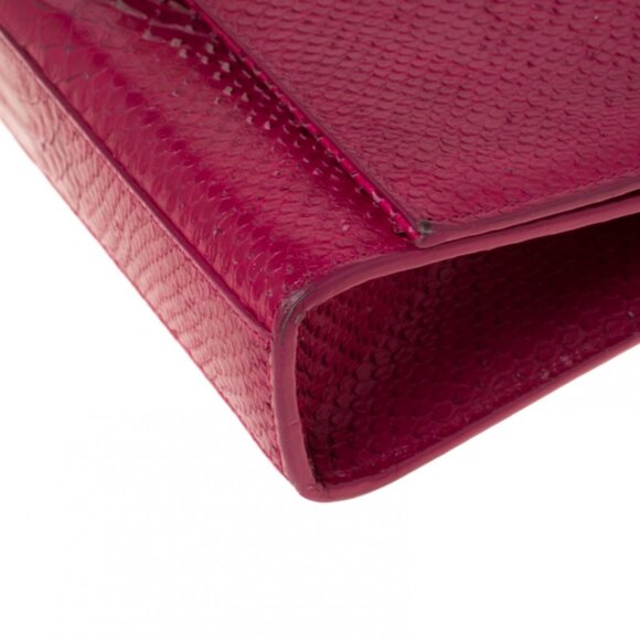 Saint Laurent Paris Pink Python Embossed Leather Kate Tassel Shoulder Bag - Picture 11 of 11